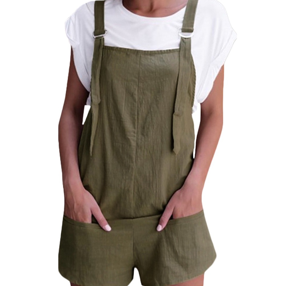 Zanzea womens olive green overall romper